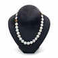 Necklace with white Keisi pearls and 18k gold elements (PE-94)