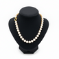 Necklace with white pearls and 18k gold closure (PE-95)