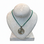 Pendant in Sterling Silver and 14k Gold with a green round stone (PE-75)