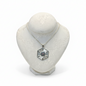 Pendant in Sterling Silver and 14k Gold with a round ruby stone (PE-76)