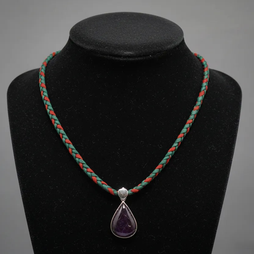 Pendant in Sterling silver with Diopside Stone
