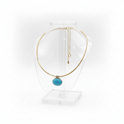 Pendant in Sterling silver with Turquoise stone (PE-20)
