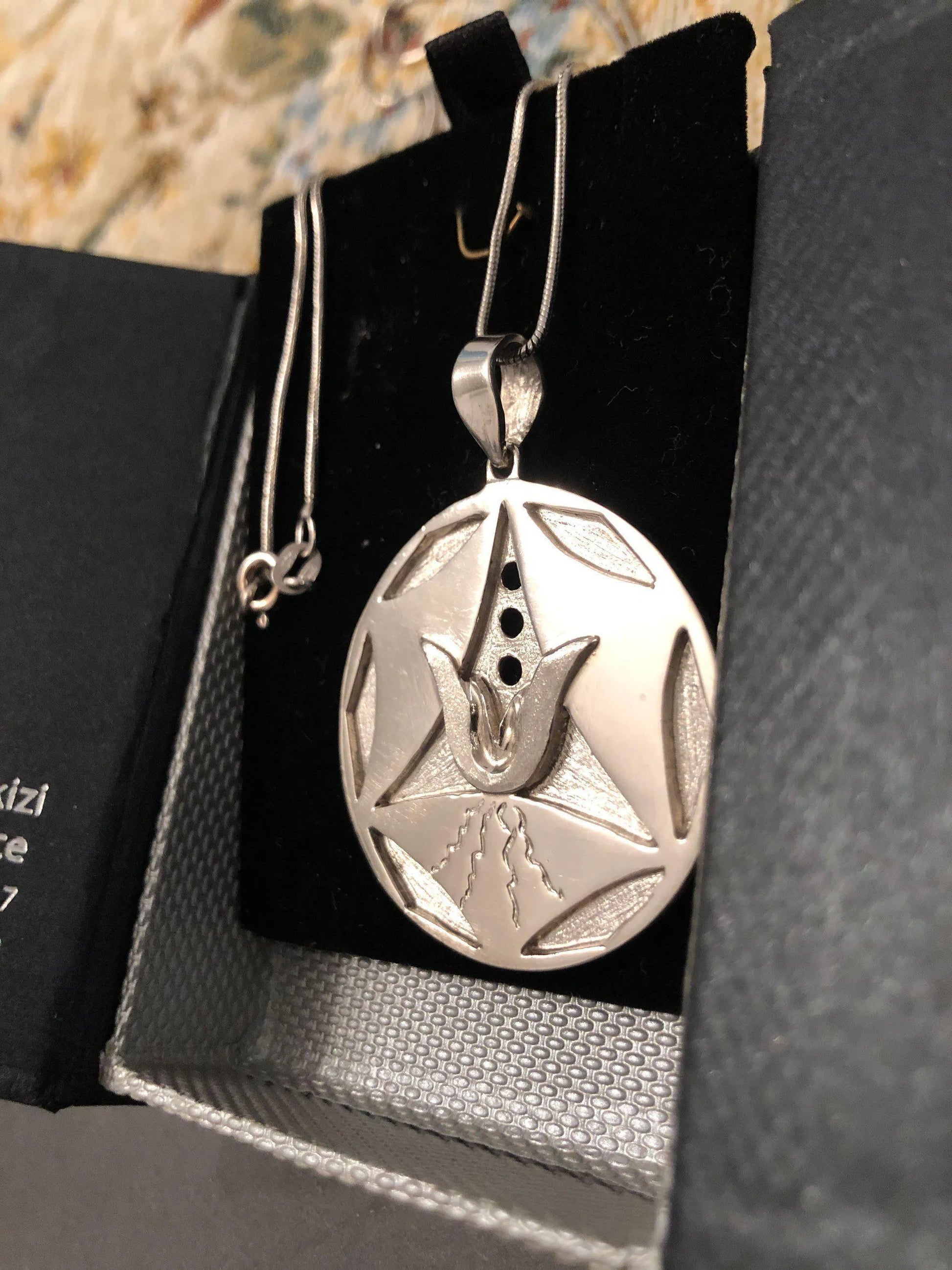 Pendant on Sterling silver, Solid silver Pendant, Flower Pendant, Energy Pendant