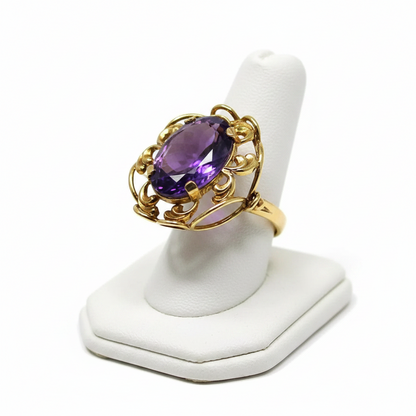 Ring in 14k Gold with amethyst (B-53)