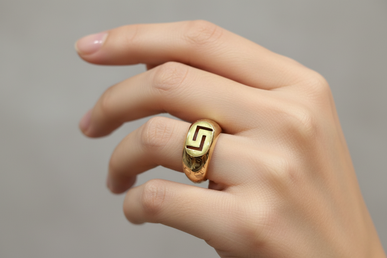 Ring in 14k gold, Meander (B-149) - Dinos Virginia Jewelry