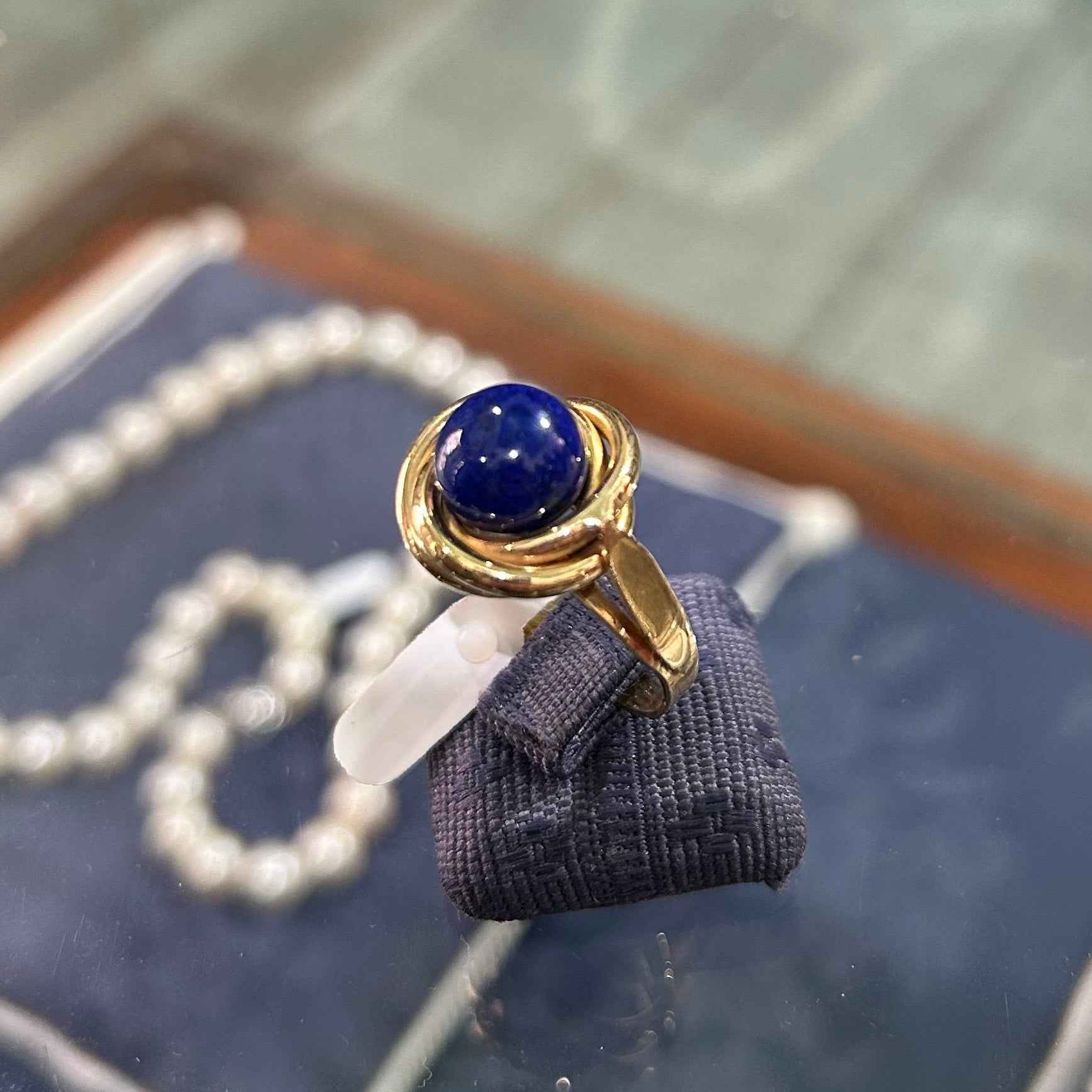 Ring in 14k gold with Lapis (B-147) - Dinos Virginia Jewelry