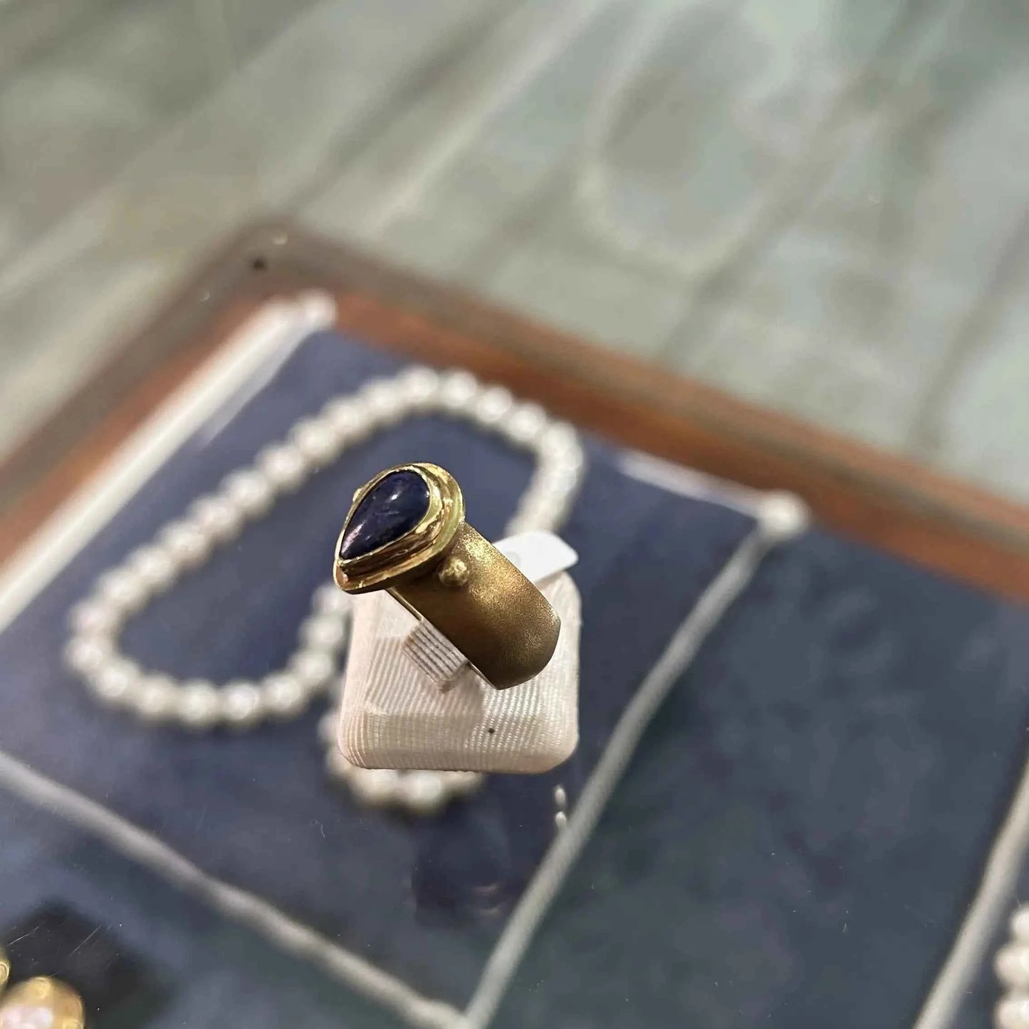Ring in 14k gold with Lapis (B-153) - Dinos Virginia Jewelry