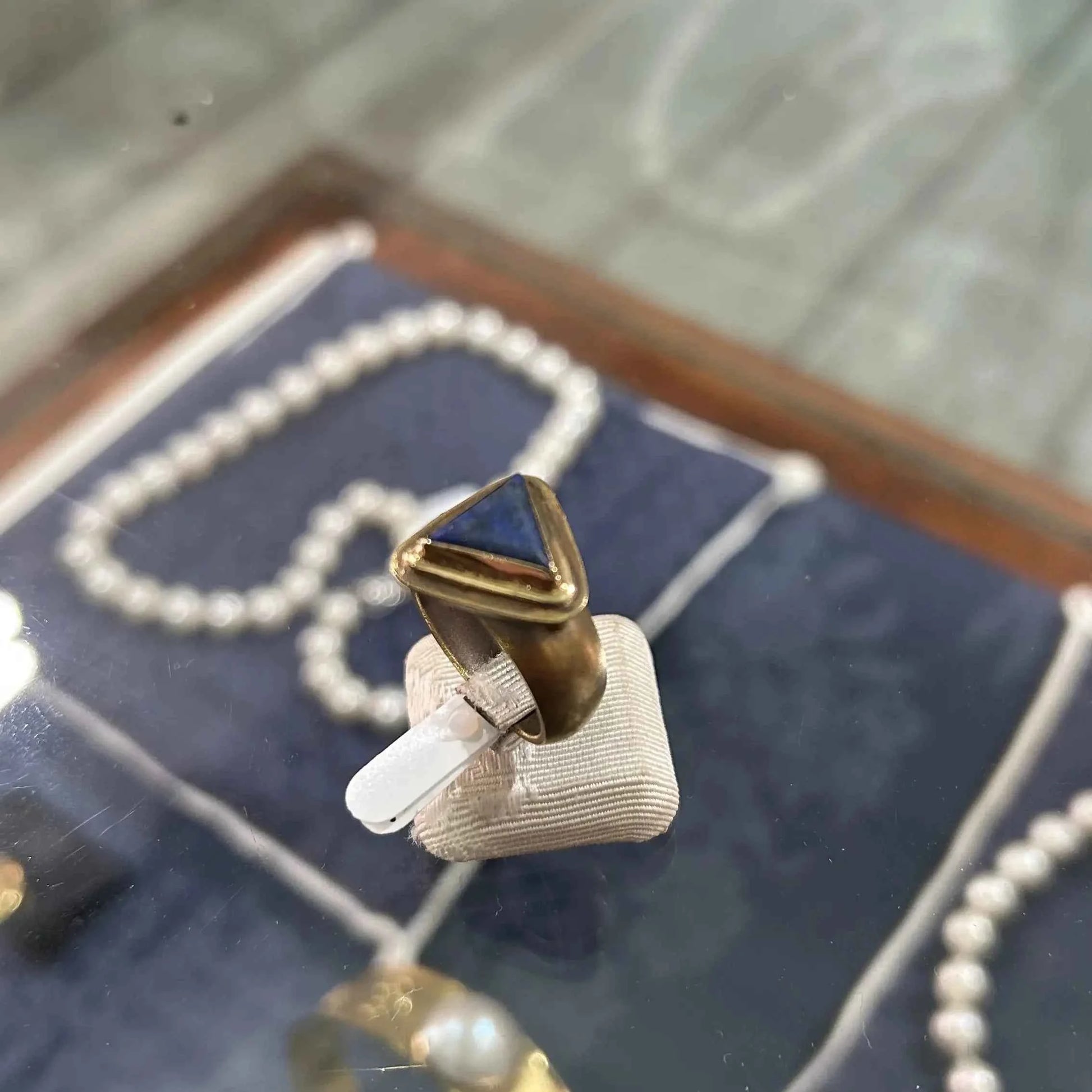 Ring in 14k gold with Lapis (B-152) - Dinos Virginia Jewelry