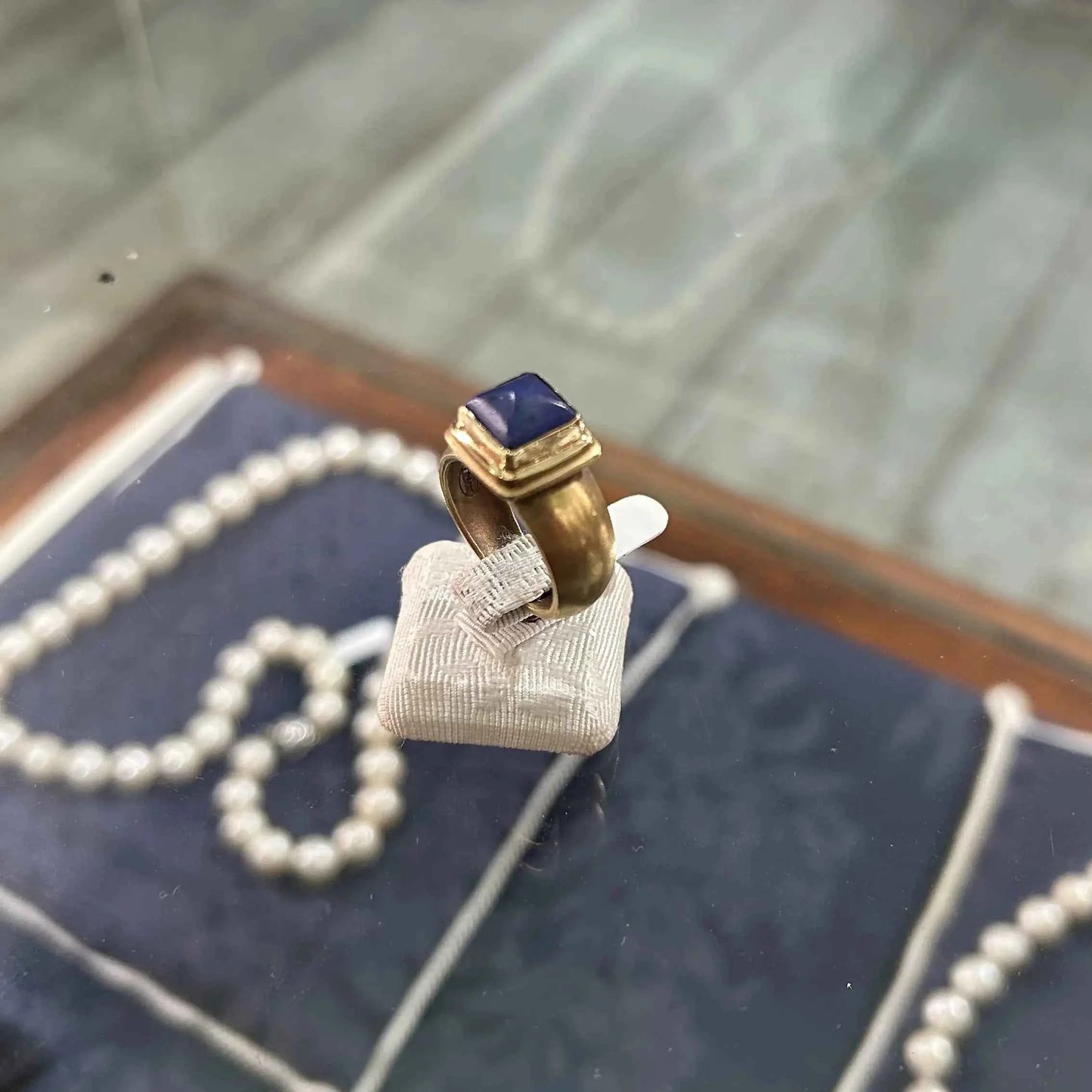 Ring in 14k gold with Lapis (B-154) - Dinos Virginia Jewelry