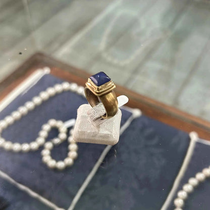 Ring in 14k gold with Lapis (B-154) - Dinos Virginia Jewelry