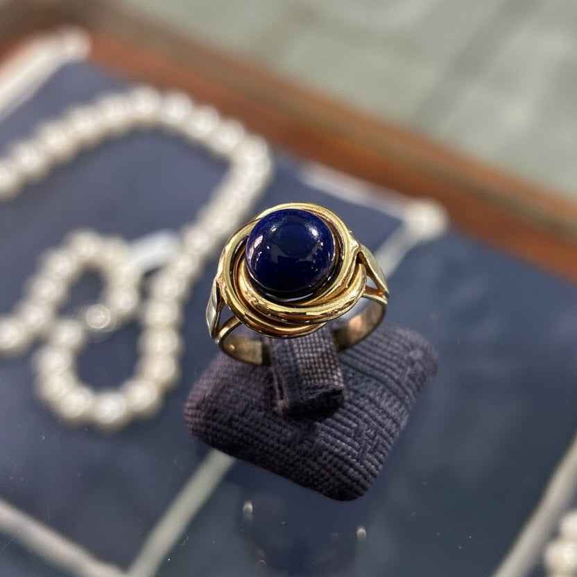 Ring in 14k gold with Lapis (B-147) - Dinos Virginia Jewelry