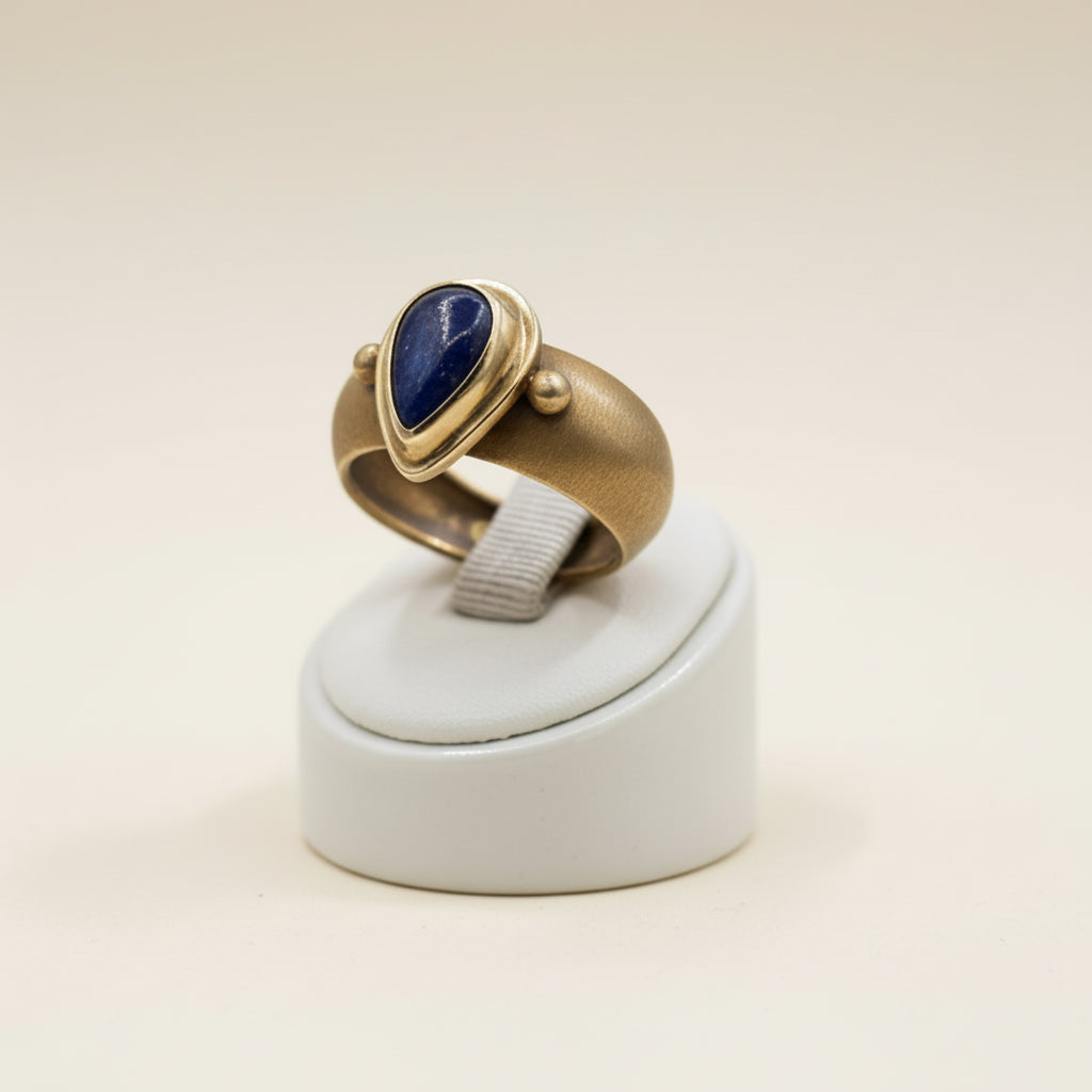 Ring in 14k gold with Lapis (B-153) - Dinos Virginia Jewelry