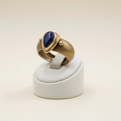 Ring in 14k gold with Lapis (B-153) - Dinos Virginia Jewelry