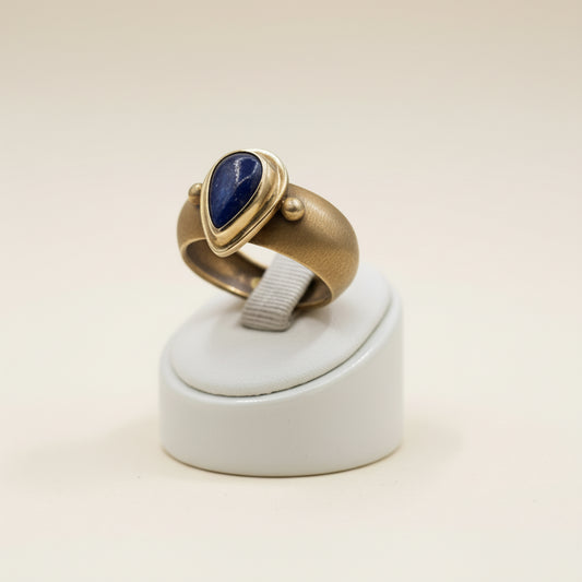 Ring in 14k gold with Lapis (B-153) - Dinos Virginia Jewelry