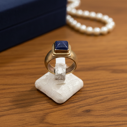 Ring in 14k gold with Lapis (B-154) - Dinos Virginia Jewelry