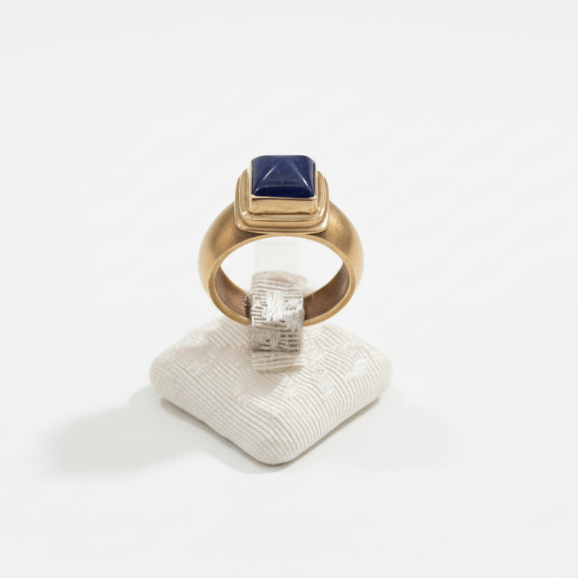 Ring in 14k gold with Lapis (B-154) - Dinos Virginia Jewelry