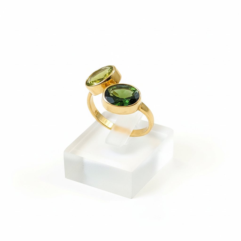 Ring in 14k gold with tourmalines (B-116)