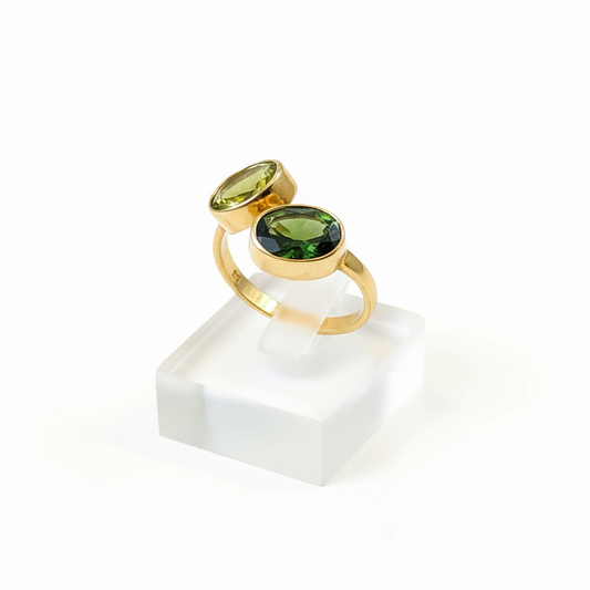 Ring in 14k gold with tourmalines (B-116)
