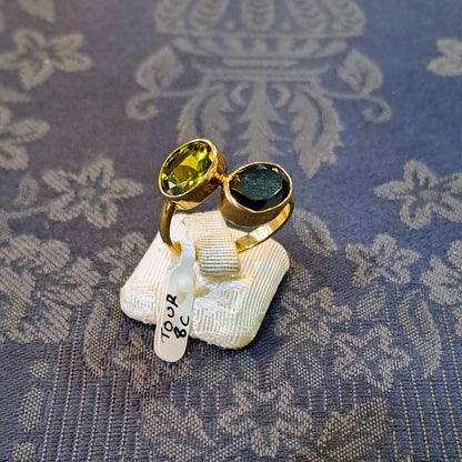 Ring in 14k gold with tourmalines (B-116)