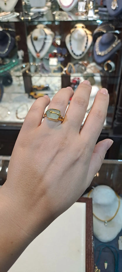 Ring in 18k Gold with Aquamarine (B-39) - Dinos-Virginia