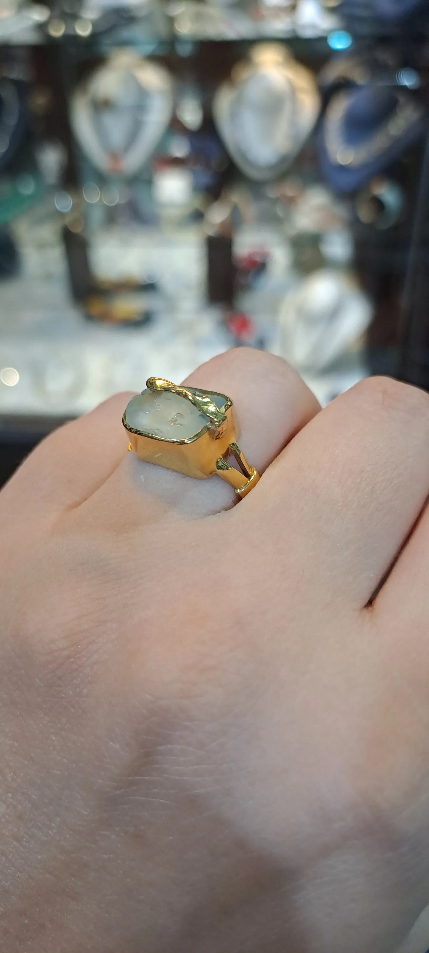 Ring in 18k Gold with Aquamarine (B-39) - Dinos-Virginia
