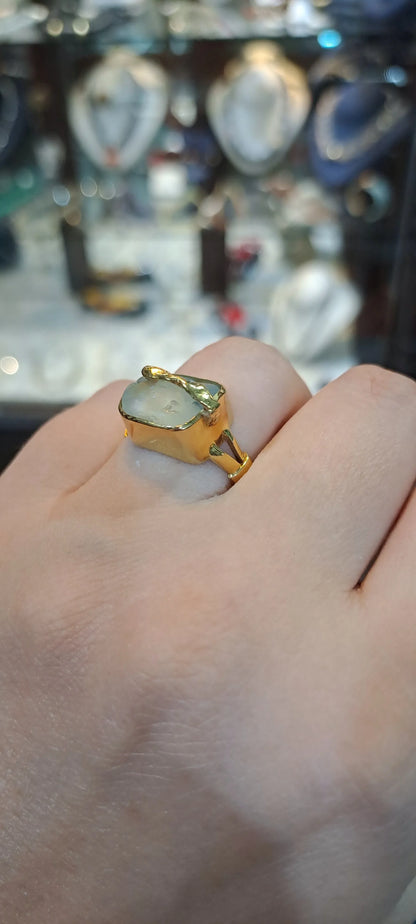 Ring in 18k Gold with Aquamarine (B-39) - Dinos-Virginia