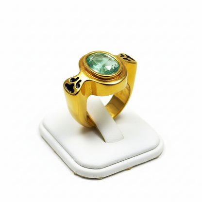 Ring in 18k Gold with Green Beryl 7 c. stone (B-58)