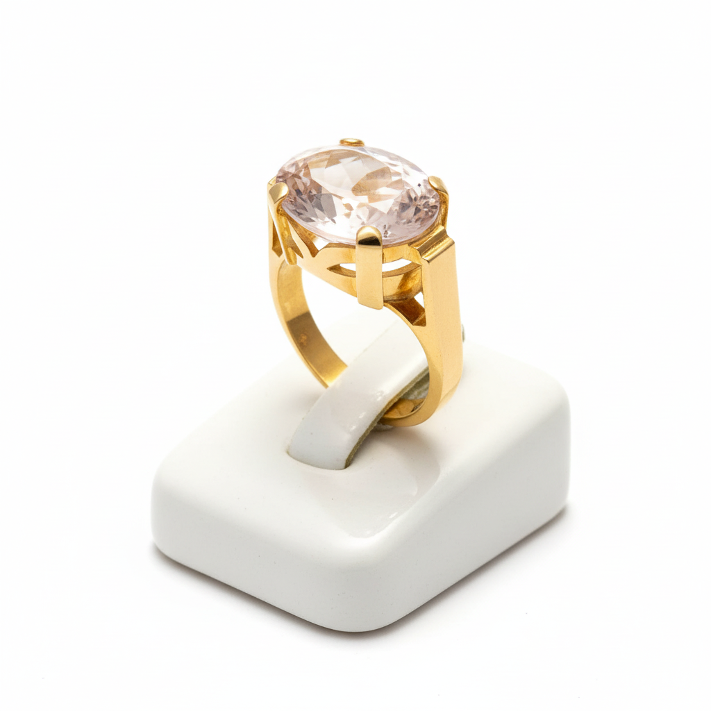 Ring in 18k Gold with Kunzite oval stone 7 c. (B-73)