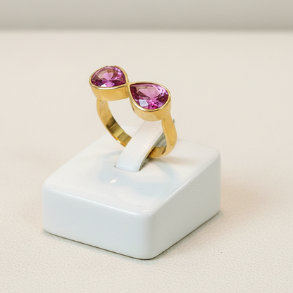 Ring in 18k Gold with Pink Tourmalines stones 3.55 c. (B-68)