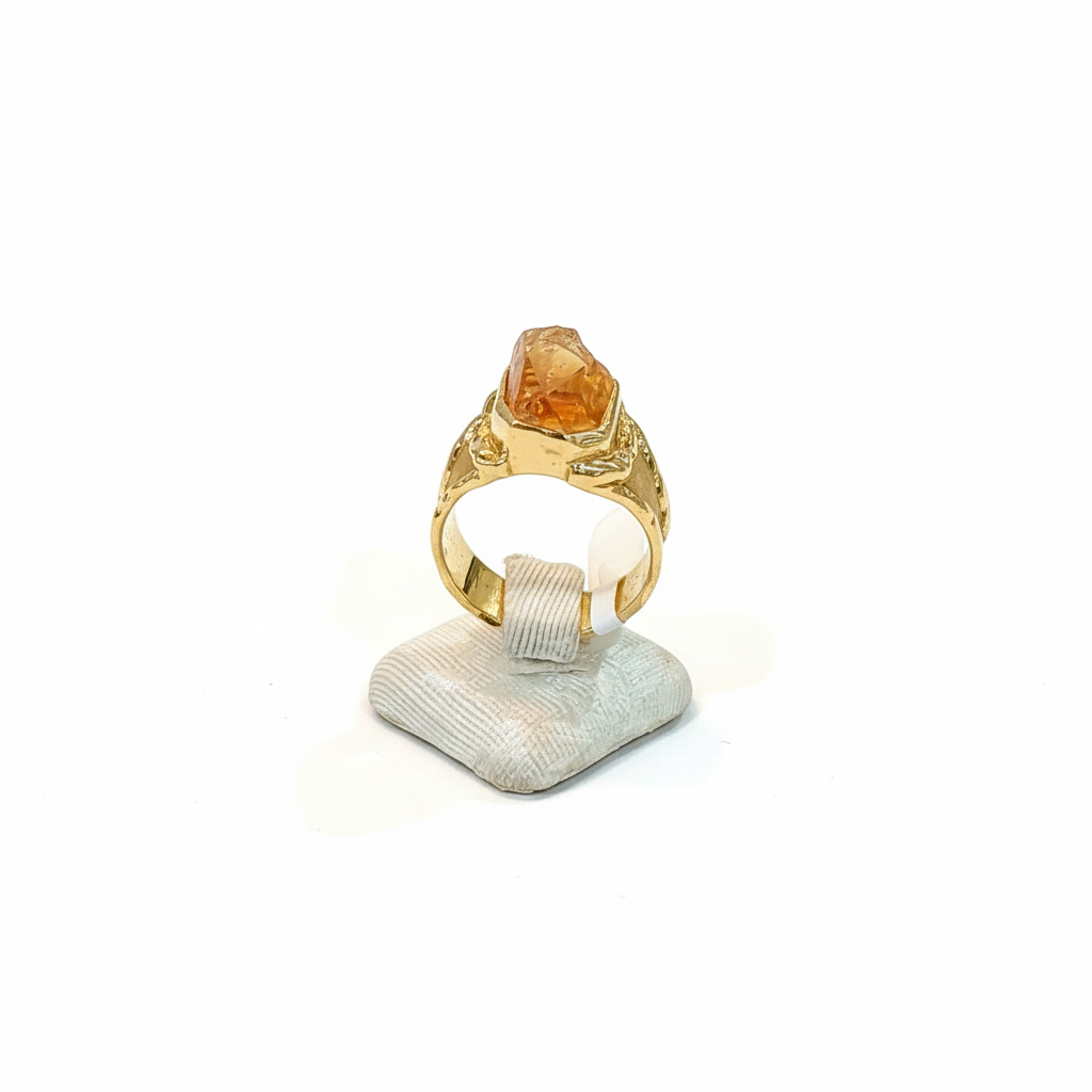 Ring in 18k Gold with a raw citrine (B-48)