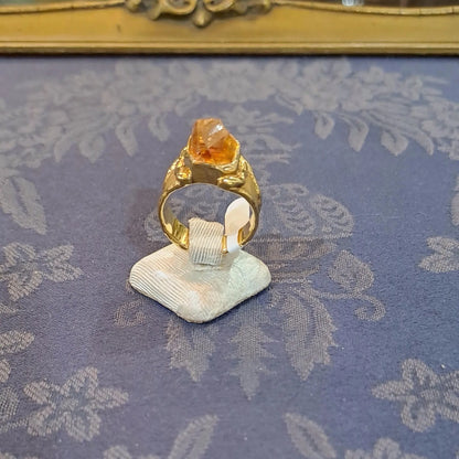 Ring in 18k Gold with a raw citrine (B-48) - Dinos-Virginia