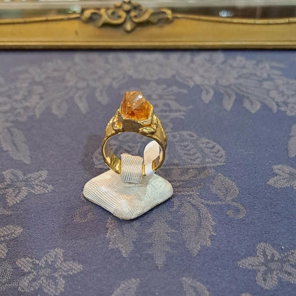 Ring in 18k Gold with a raw citrine (B-48) - Dinos-Virginia