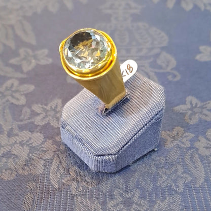 Ring in 18k Gold with selenite 7 c. stone (B-55) - Dinos-Virginia