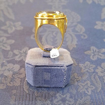 Ring in 18k Gold with selenite 7 c. stone (B-55) - Dinos-Virginia