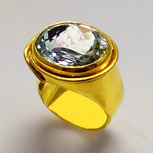 Ring in 18k Gold with selenite 7 c. stone (B-55) - Dinos-Virginia