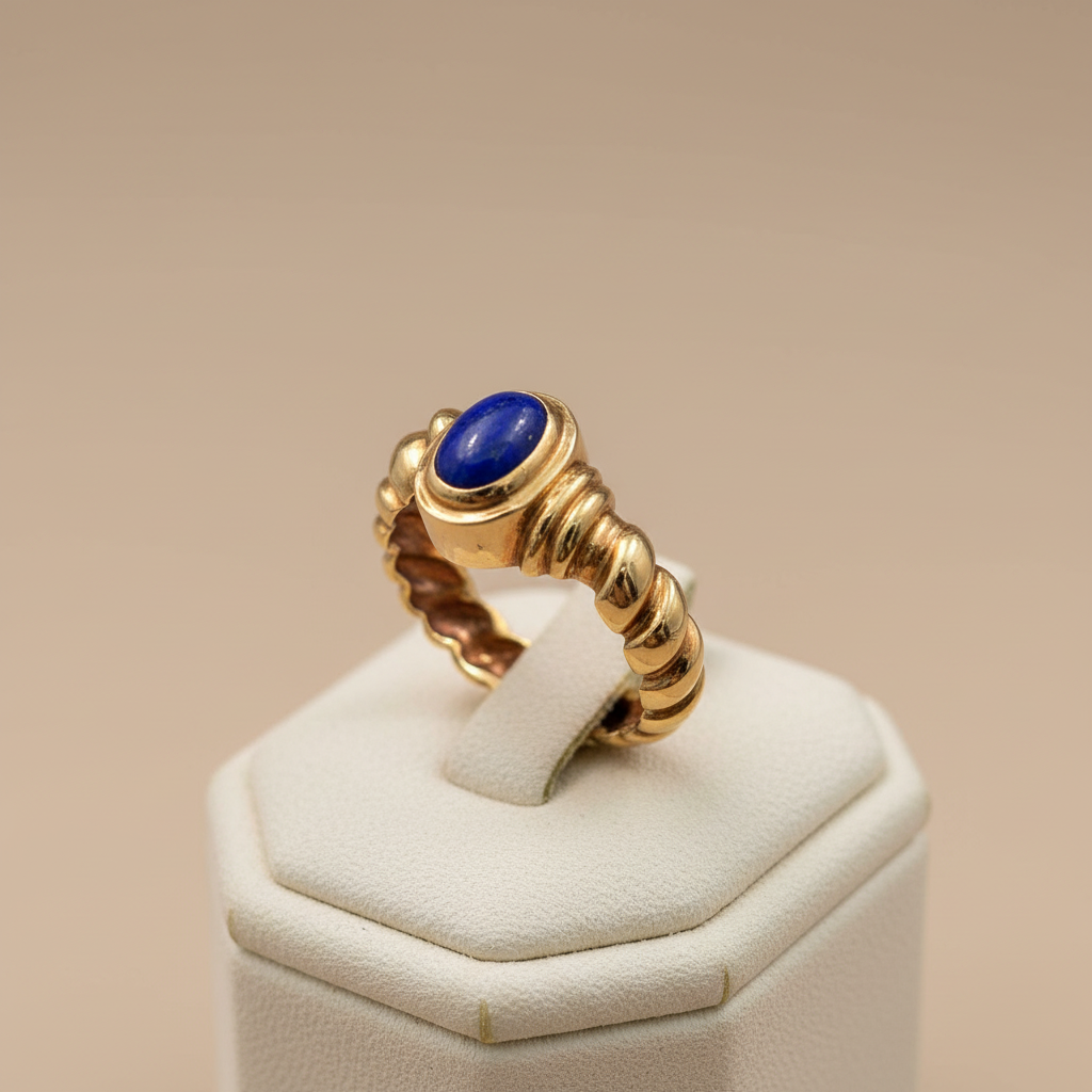Ring in 18k gold with Lapis (B-150) - Dinos Virginia Jewelry