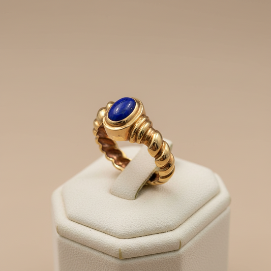 Ring in 18k gold with Lapis (B-150) - Dinos Virginia Jewelry