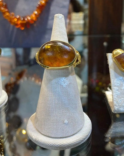 Ring in Gold 18k with amber (B-91)