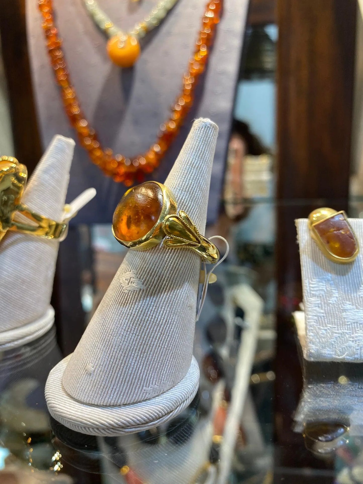 Ring in Gold 18k with amber (B-91)
