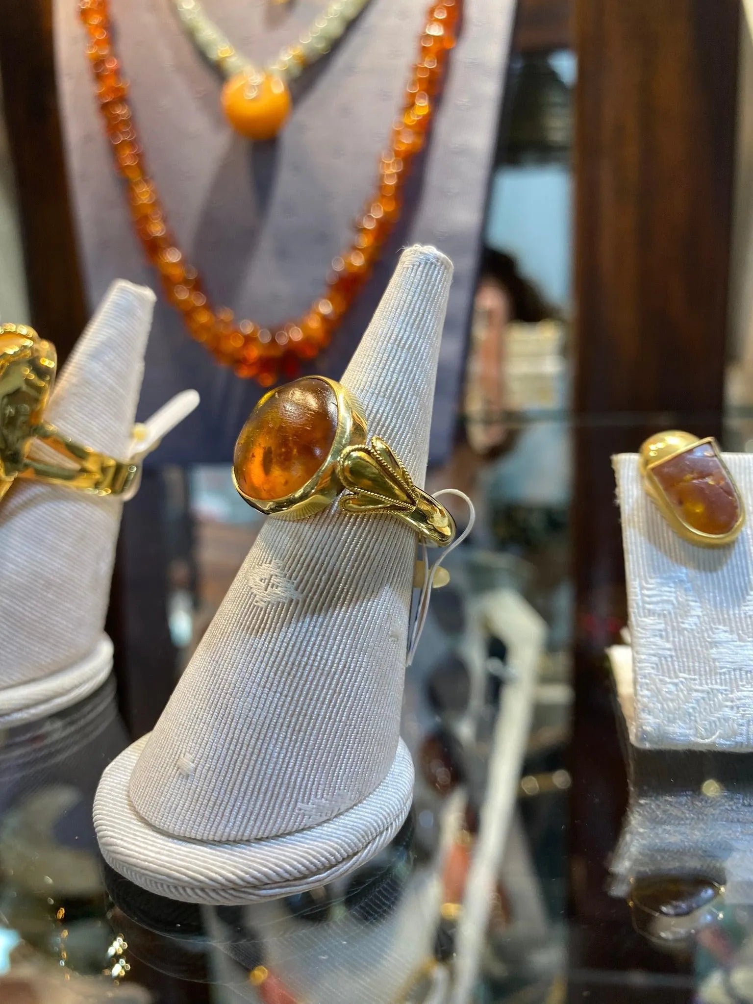 Ring in Gold 18k with amber (B-91)