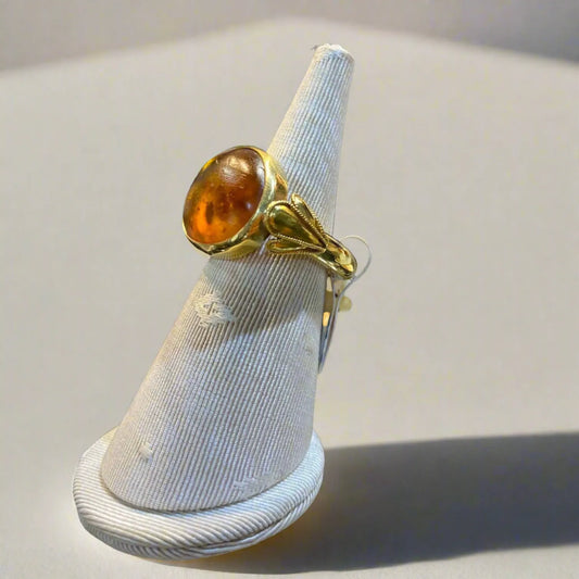 Ring in Gold 18k with amber (B-91)
