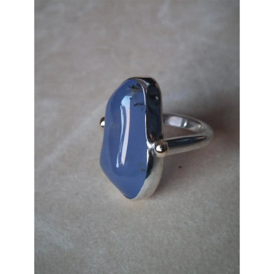 Ring in Sterling Silver with Chalcedony funcy cut (B-64) - Dinos-Virginia
