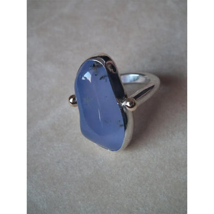 Ring in Sterling Silver with Chalcedony funcy cut (B-64) - Dinos-Virginia