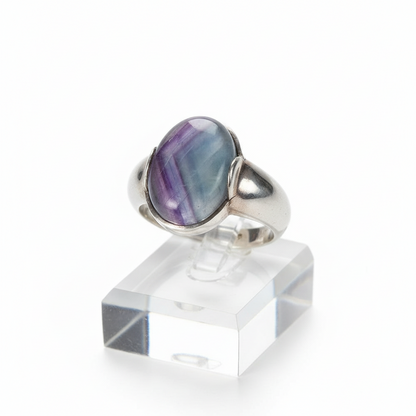 Ring in Sterling silver with Fluorite Stone (B-61)