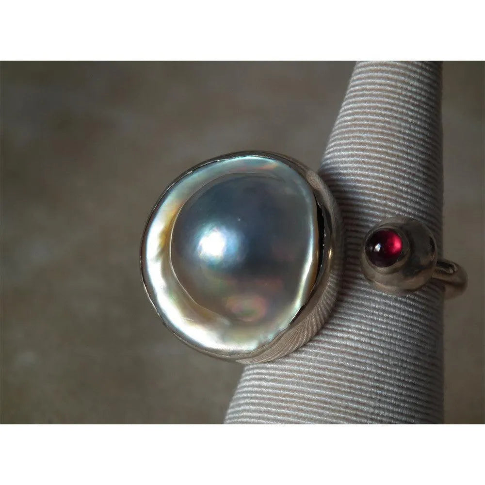 Ring in Sterling silver with Mabe Pearl (B-63) - Dinos-Virginia