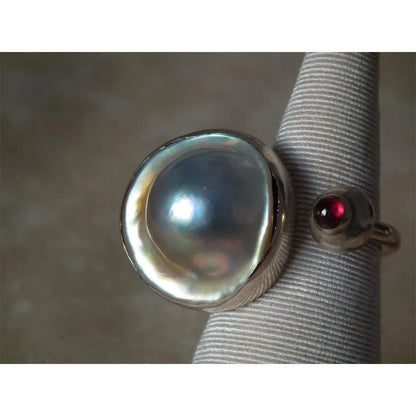 Ring in Sterling silver with Mabe Pearl (B-63) - Dinos-Virginia