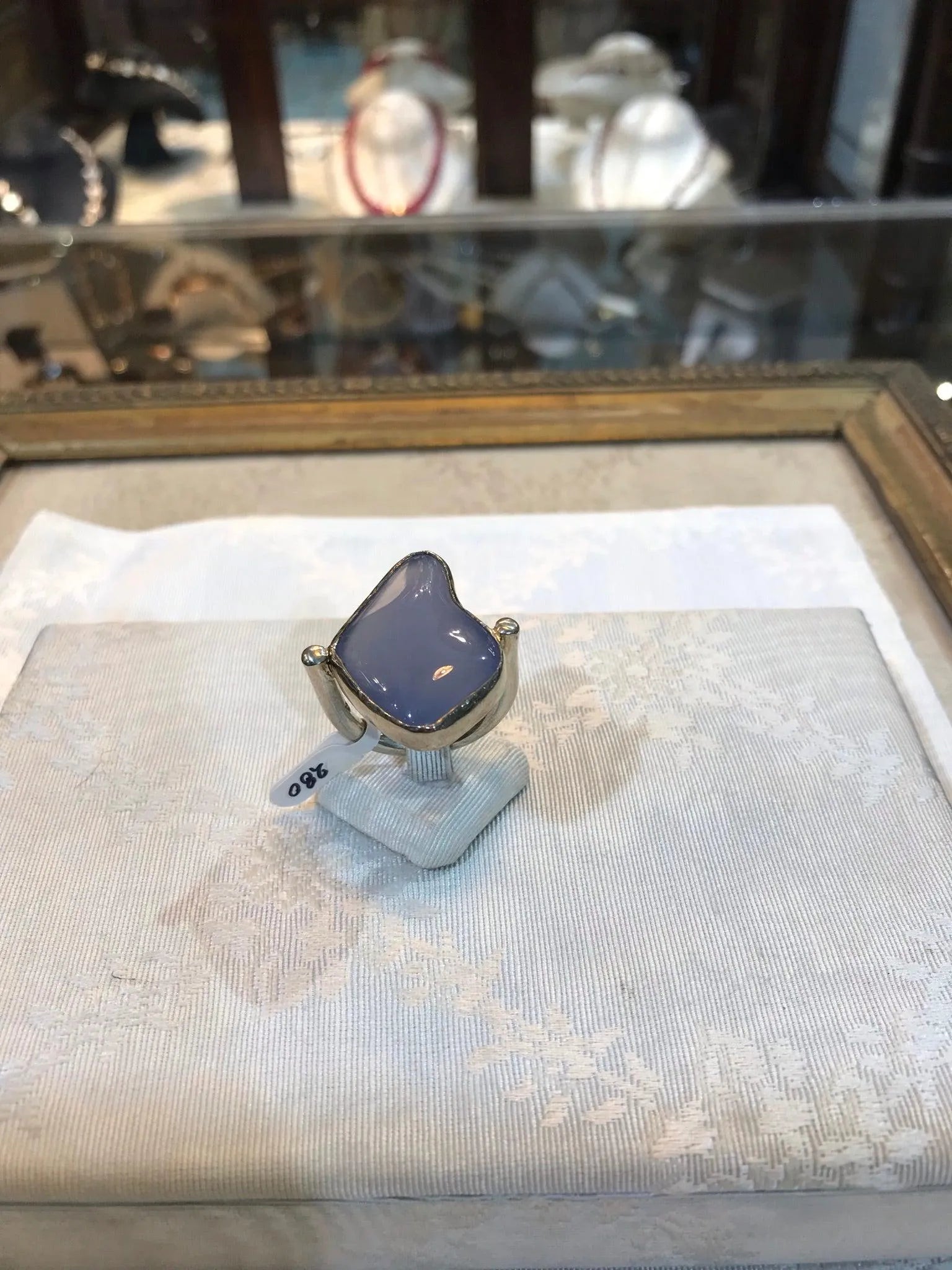 Silver Ring with a funcy cut chalcedony stone, Sterling silver ring, Vintage Jewelry, Handmade ring, Greek Jewelry - Dinos-Virginia