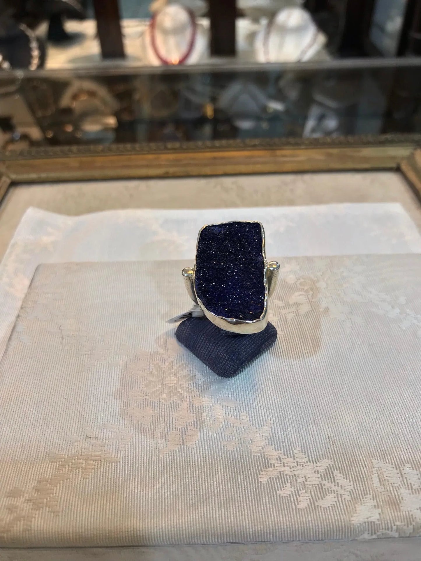 Silver Ring with a raw calcite stone, Sterling silver ring, Vintage Jewelry, Handmade ring, Greek Jewelry - Dinos-Virginia