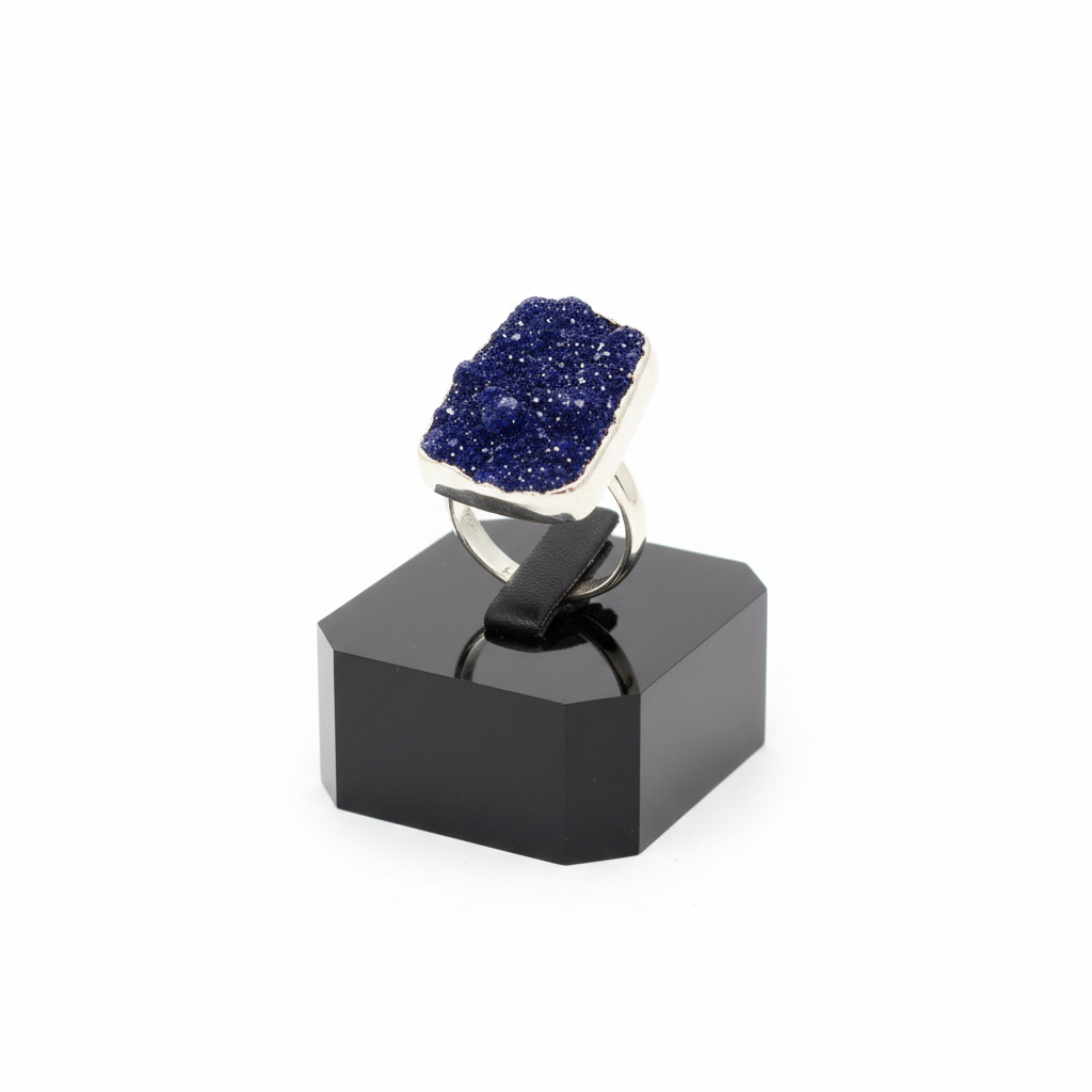 Silver Ring with a raw calcite stone, Sterling silver ring, Vintage Jewelry, Handmade ring, Greek Jewelry (B-81)