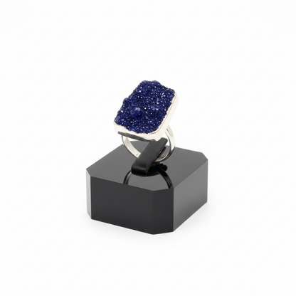 Silver Ring with a raw calcite stone, Sterling silver ring, Vintage Jewelry, Handmade ring, Greek Jewelry (B-81)